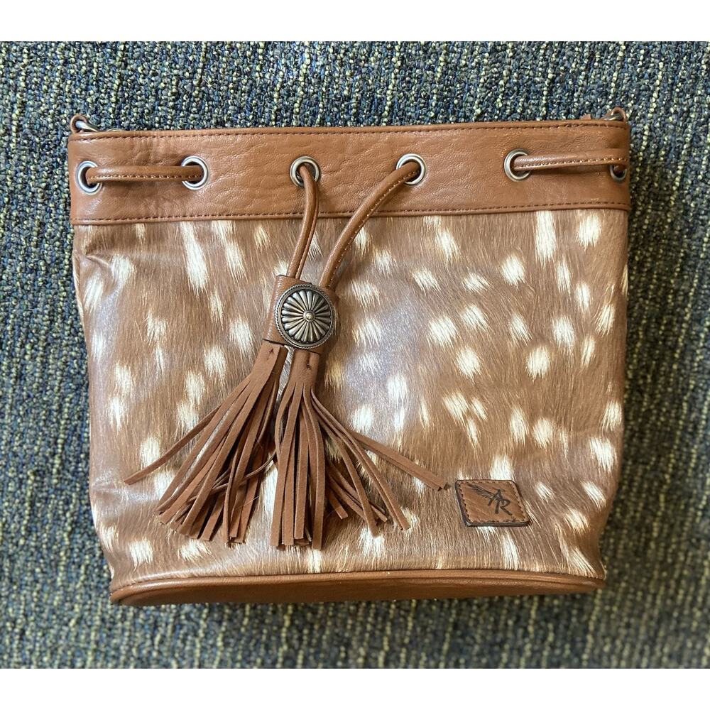 Angel Ranch Western Handbag Deer Conceal Carry Bucket Brown D330001102 western